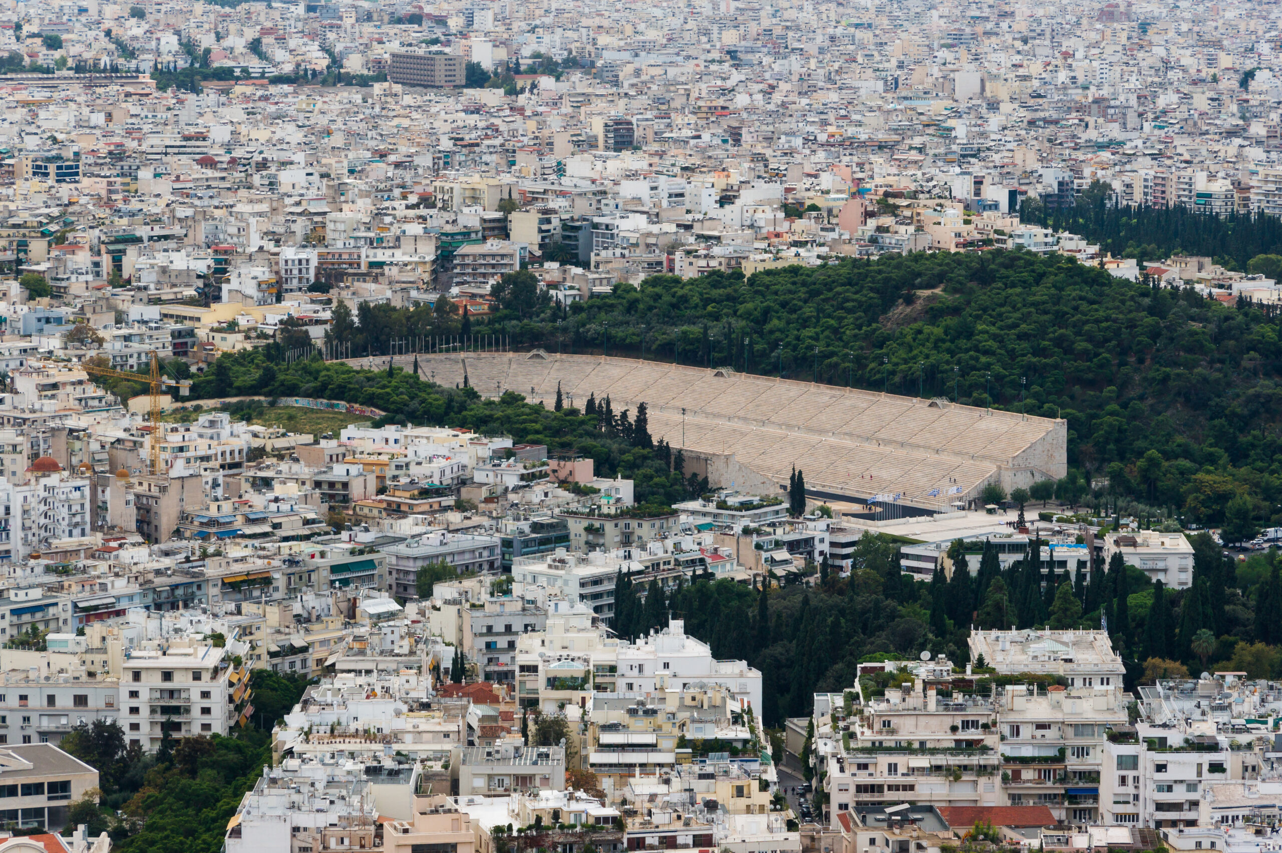 Πανοραμική θέα του Παναθηναϊκού Σταδίου στην Αθήνα